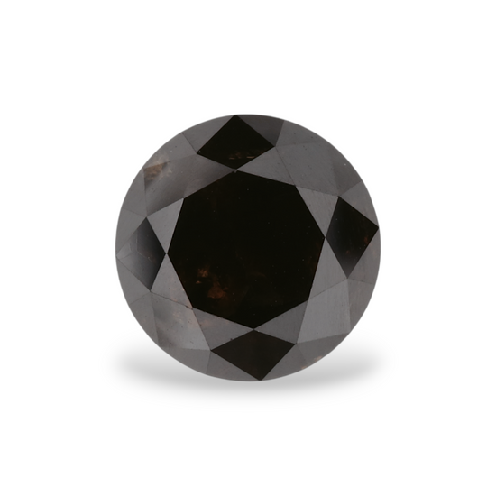 2.27 Carat Natural Black Round Diamond GIA