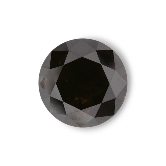 2.27 Carat Natural Black Round Diamond GIA