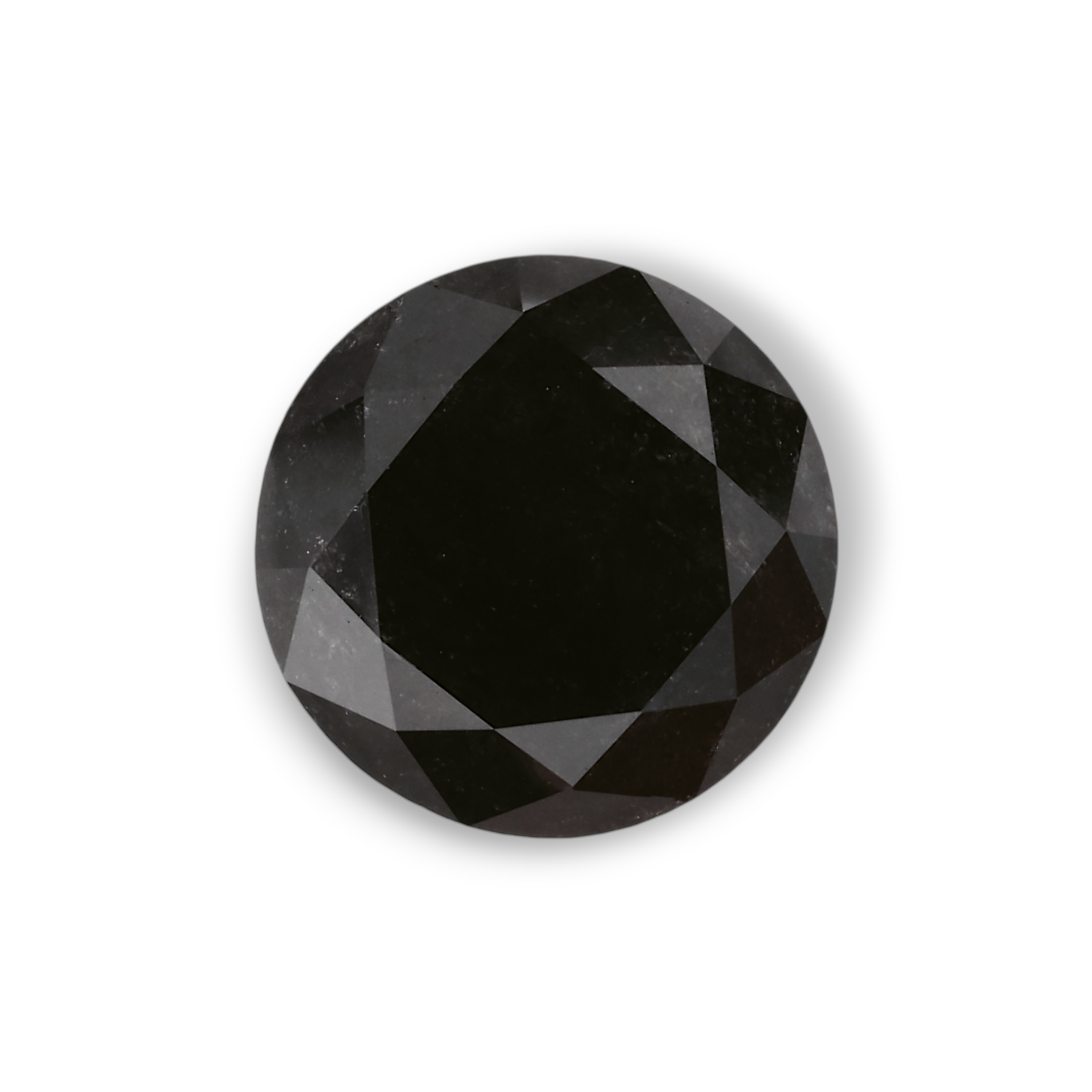 2.46 Carat Natural Black Round Diamond GIA
