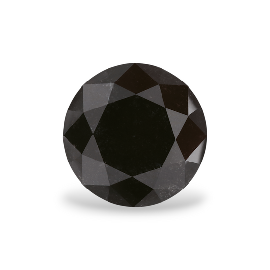 3.13 Carat Natural Black Round Diamond GIA