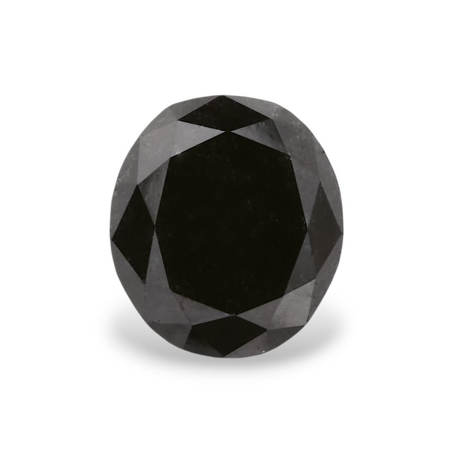 1.48 Carat Natural Black Oval Diamond GIA