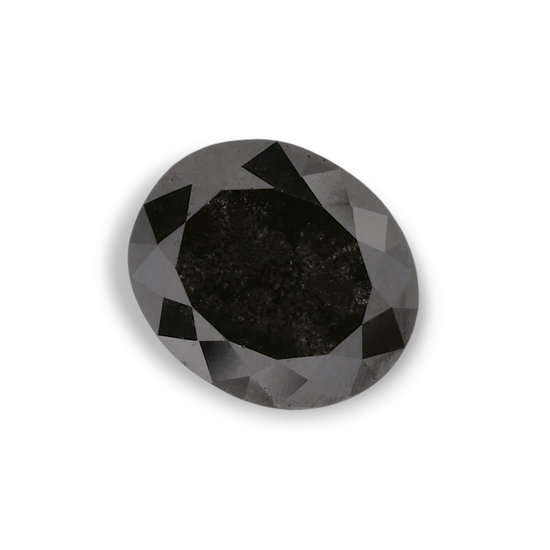 2.29 Carat Natural Black Oval Diamond GIA