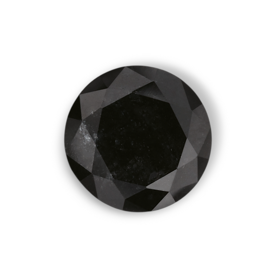 0.83 Carat Natural Black Round Diamond GIA