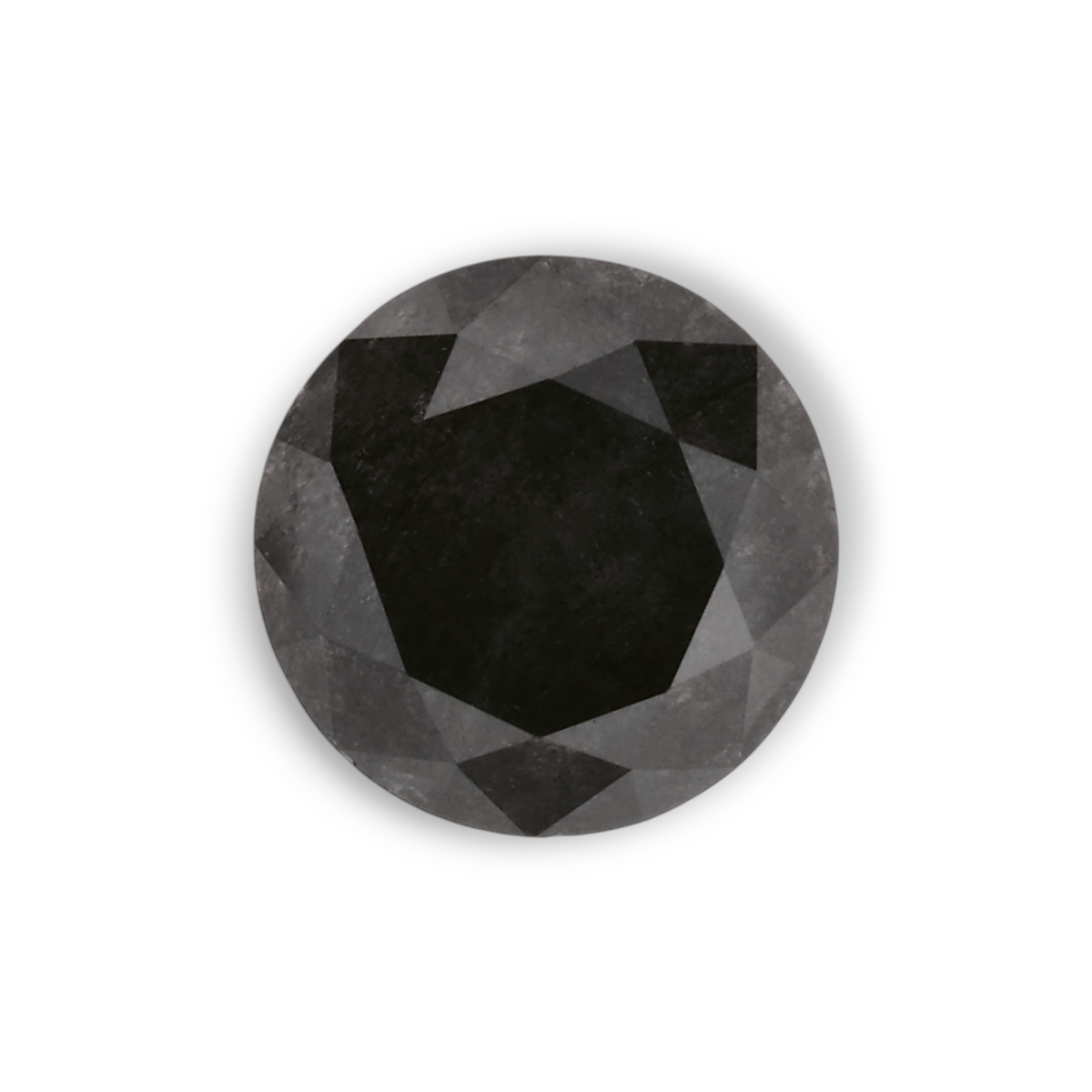 0.78 Carat Natural Black Round Diamond GIA
