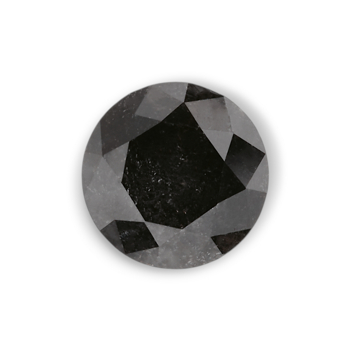 0.96 Carat Natural Black Round Diamond GIA