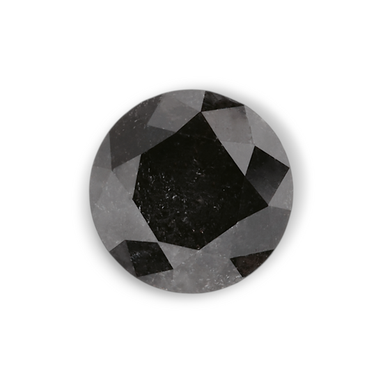 0.96 Carat Natural Black Round Diamond GIA