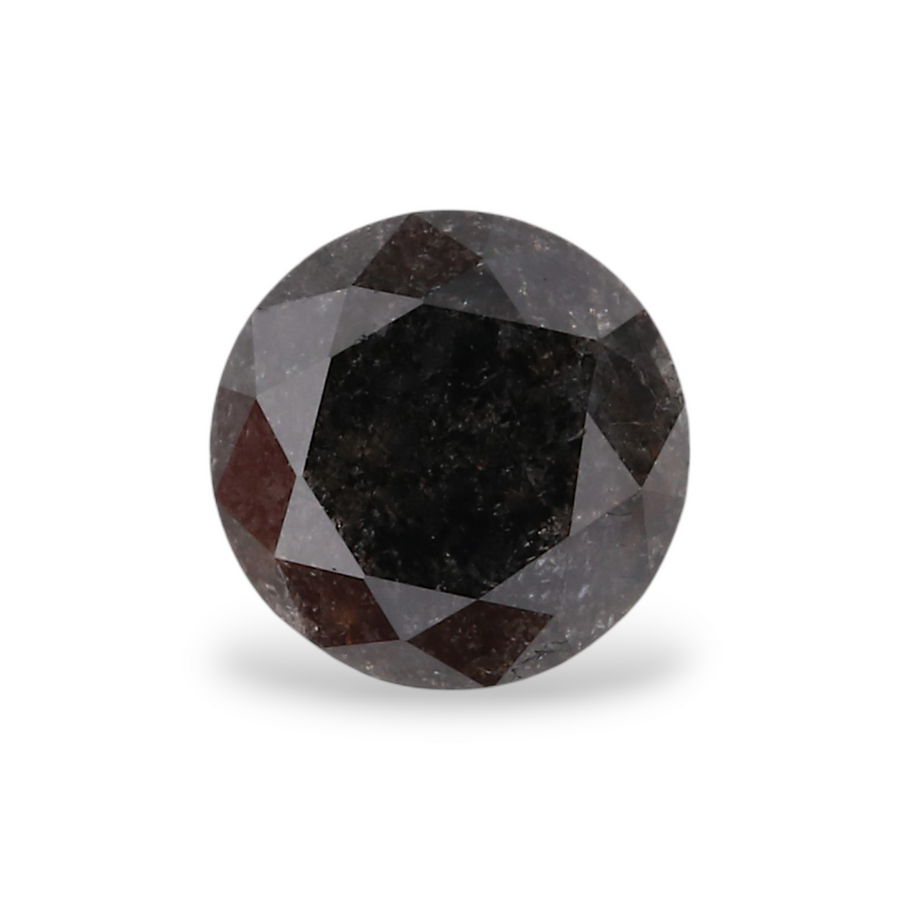 0.68 Carat Natural Black Round Diamond GIA