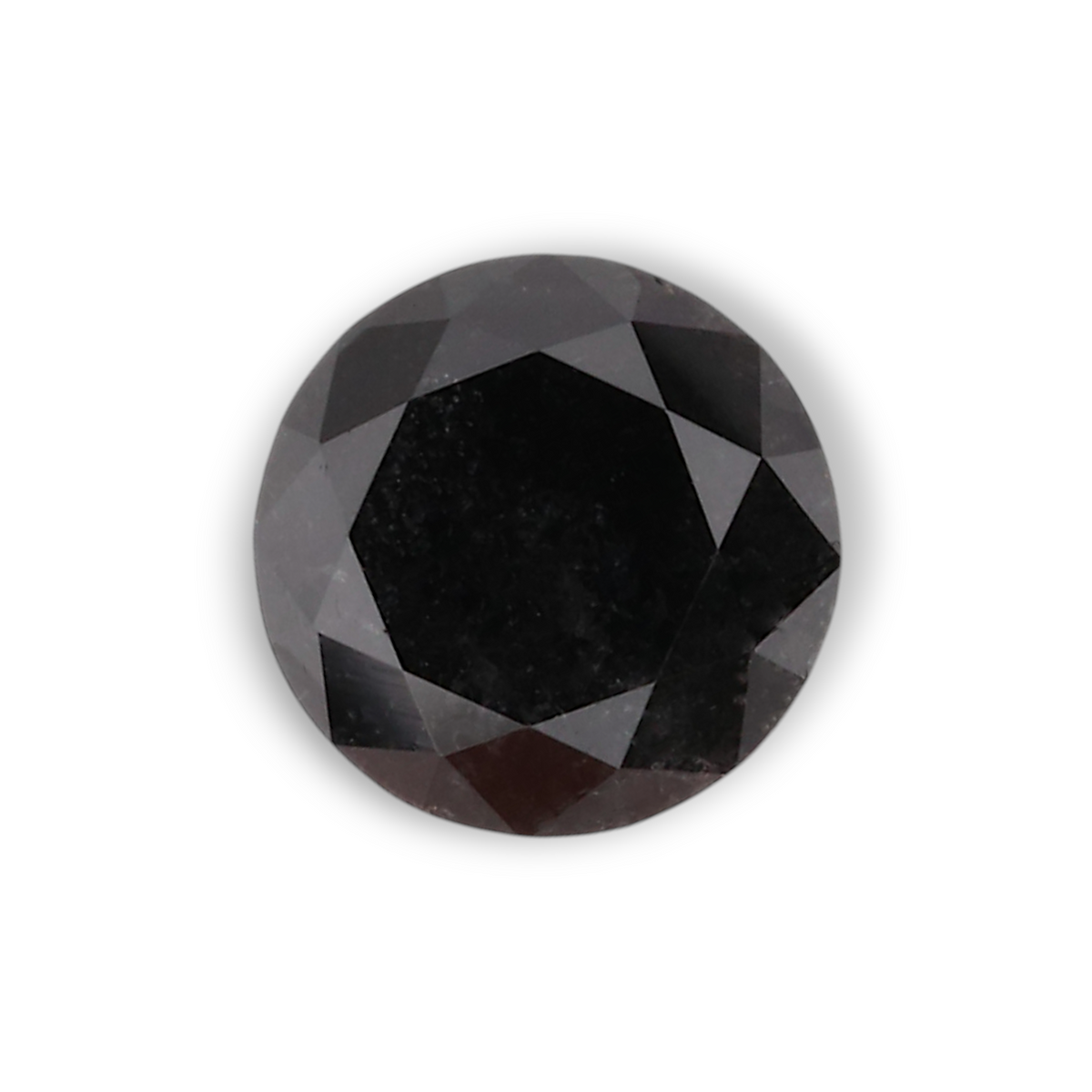 0.58 Carat Natural Black Round Diamond GIA