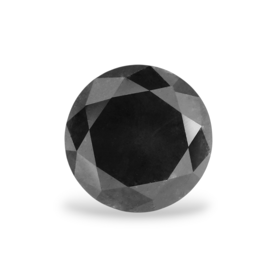 0.95 Carat Natural Black Round Diamond GIA