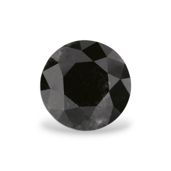 0.84 Carat Natural Black Round Diamond GIA