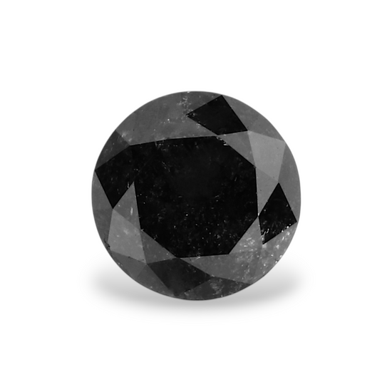 0.68 Carat Natural Black Round Diamond GIA