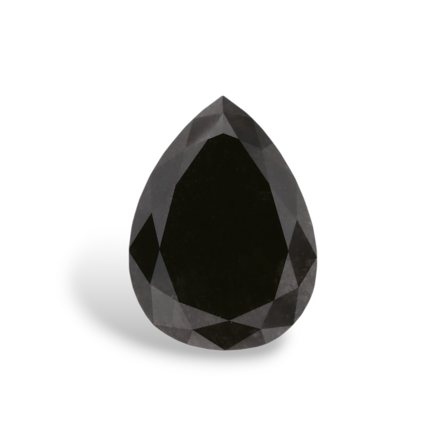 0.74 Carat Natural Black Pear Diamond GIA
