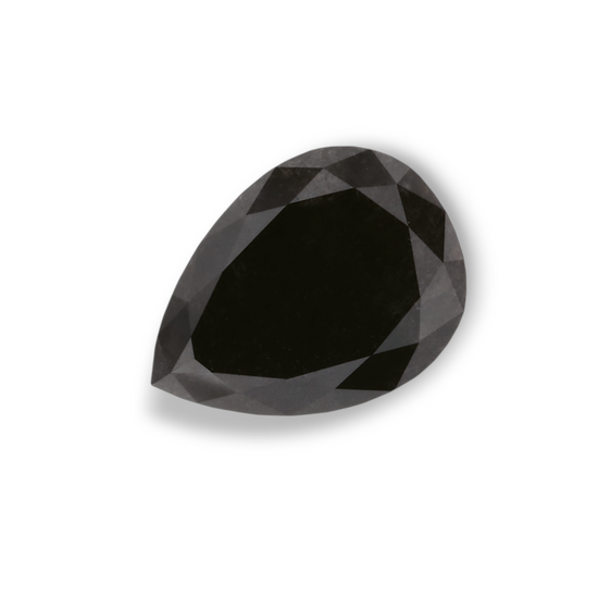 0.74 Carat Natural Black Pear Diamond GIA