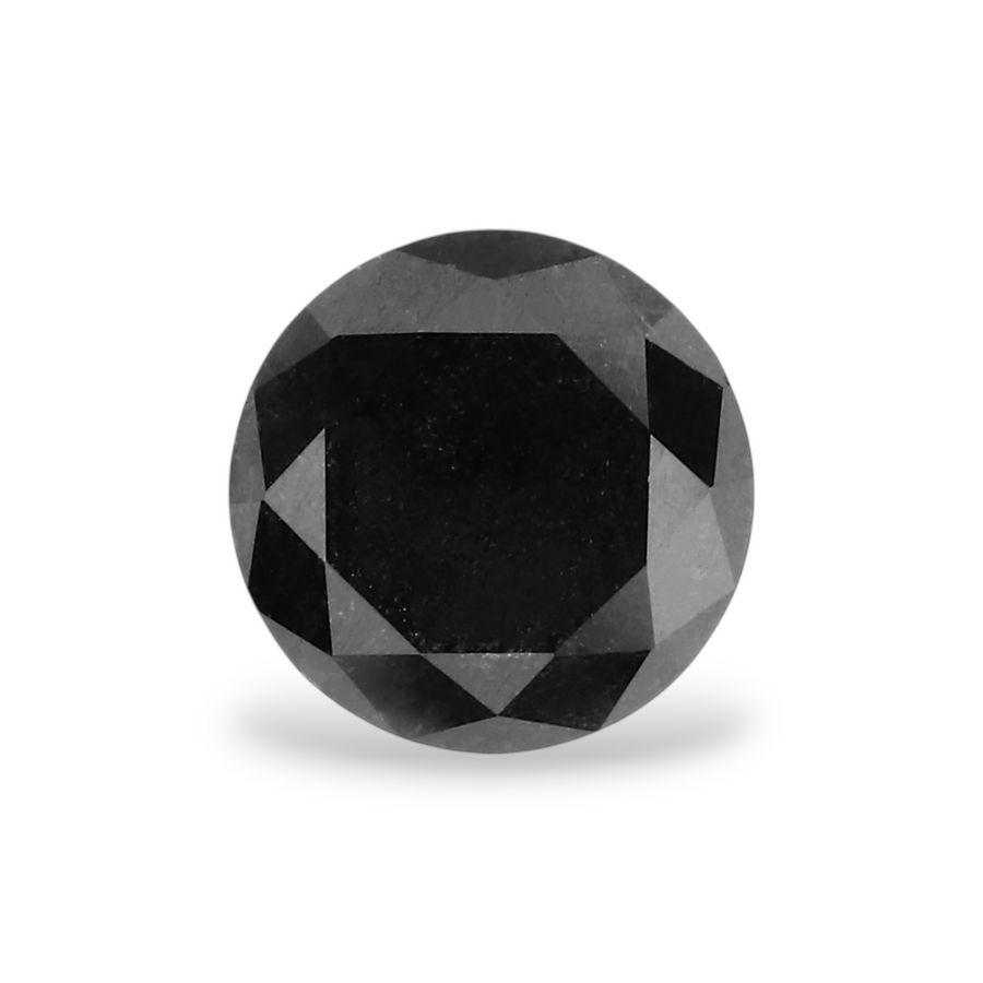 0.95 Carat Natural Black Round Diamond GIA