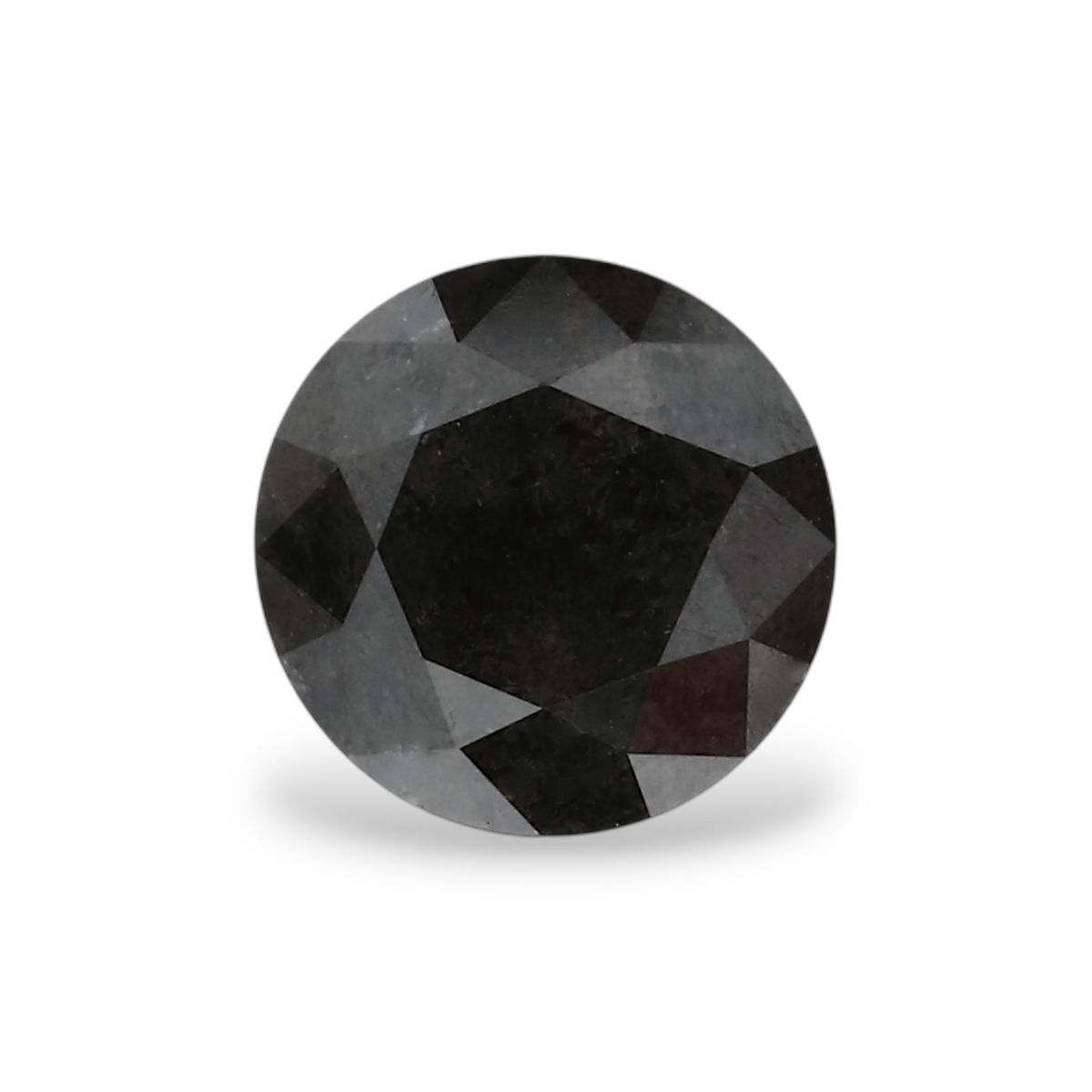 0.77 Carat Natural Black Round Diamond GIA