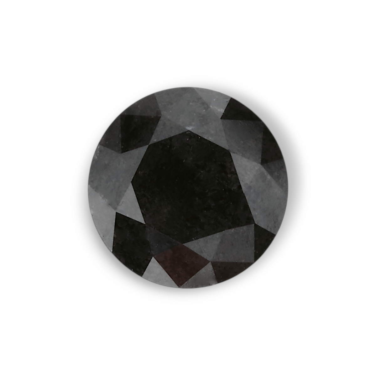0.77 Carat Natural Black Round Diamond GIA