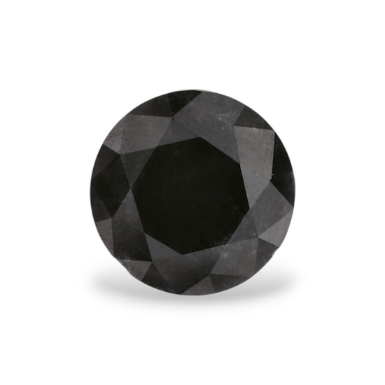 0.82 Carat Natural Black Round Diamond GIA