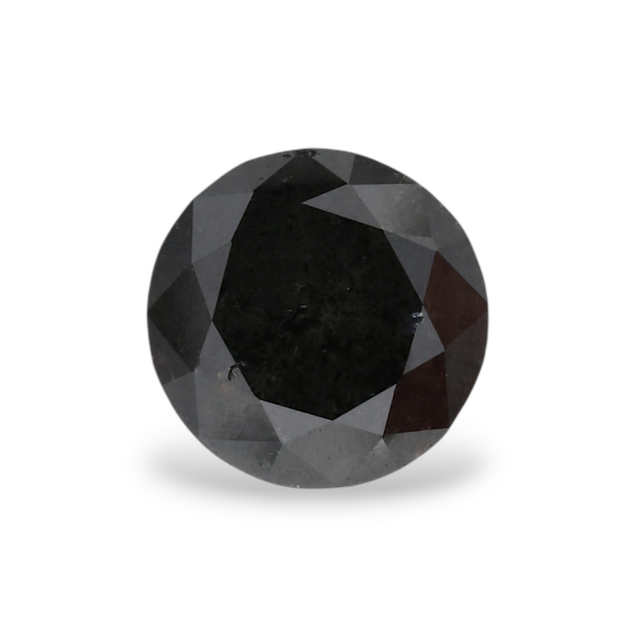 0.97 Carat Natural Black Round Diamond GIA
