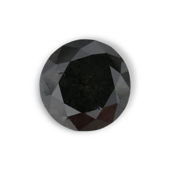 0.97 Carat Natural Black Round Diamond GIA