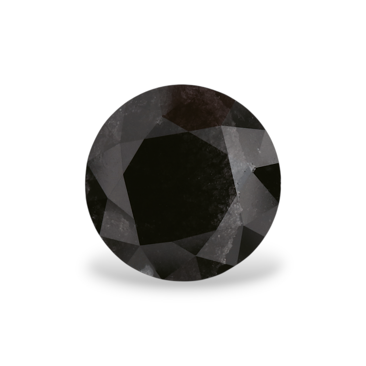 1.81 Carat Natural Black Round Diamond GIA