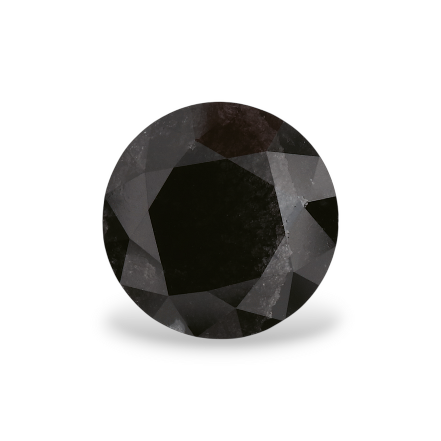1.81 Carat Natural Black Round Diamond GIA