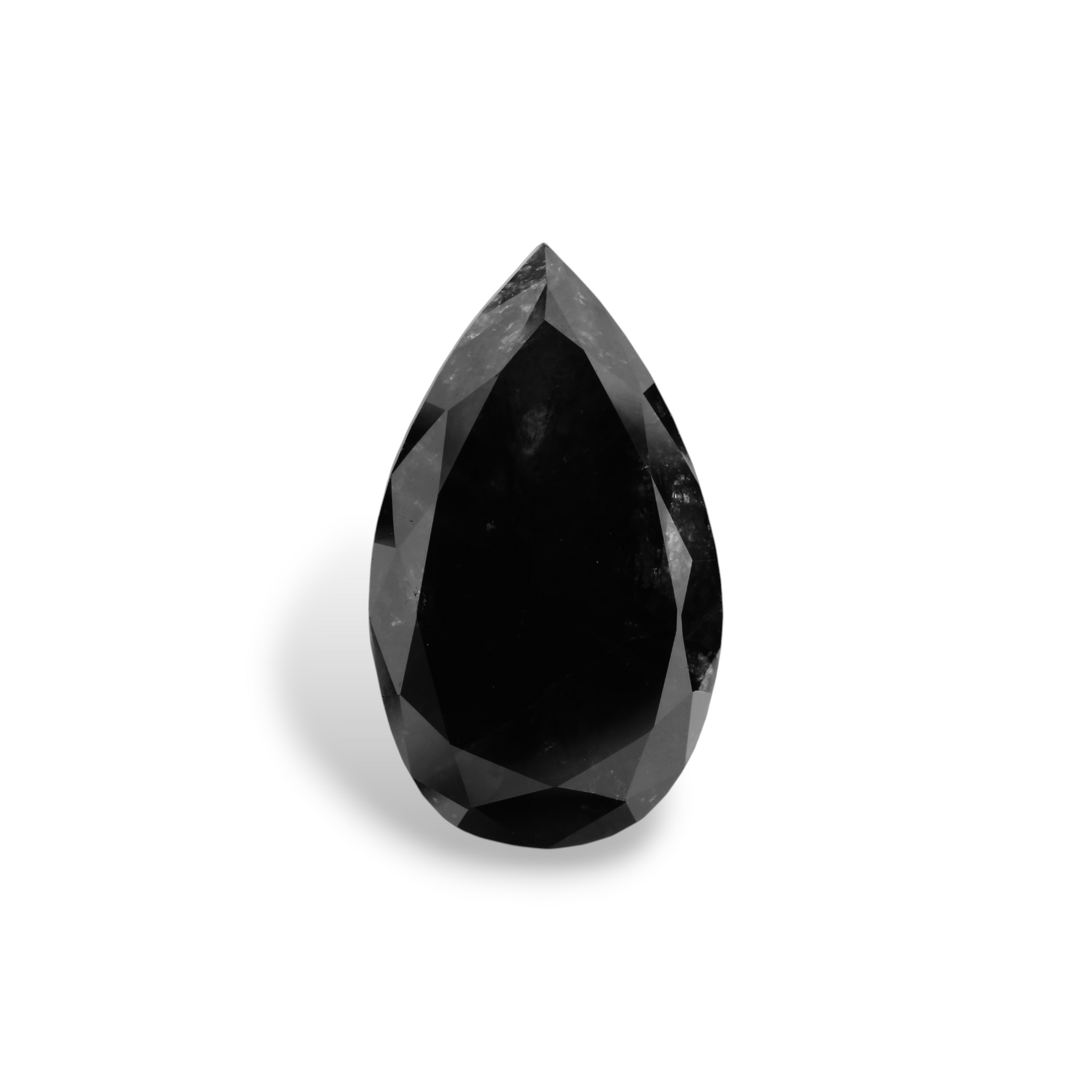 7.45 Carat Black Pear Diamond