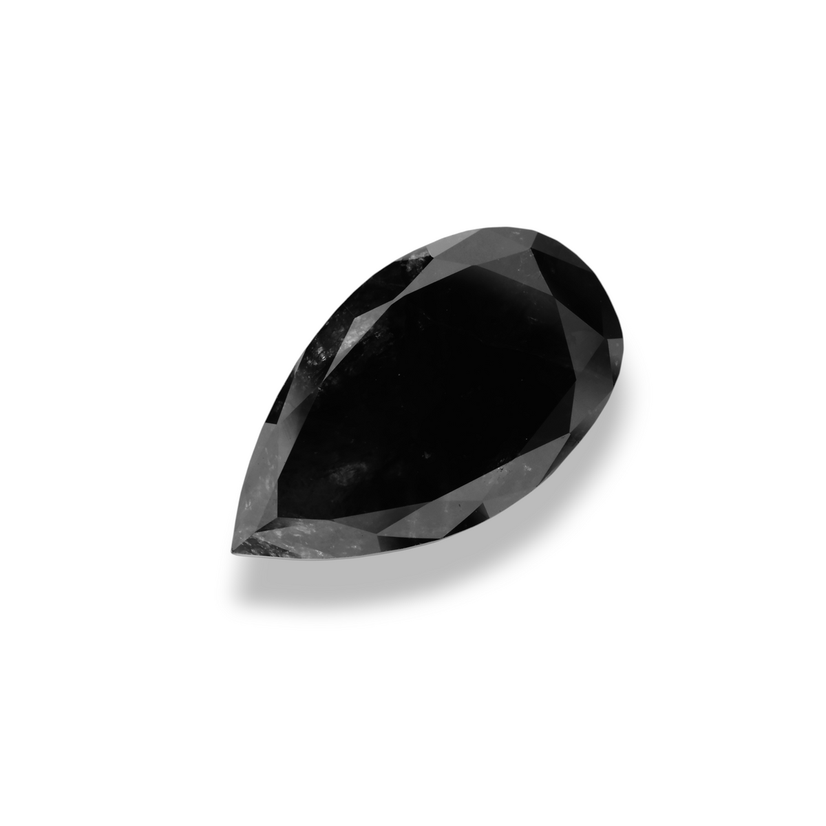 7.45 Carat Black Pear Diamond