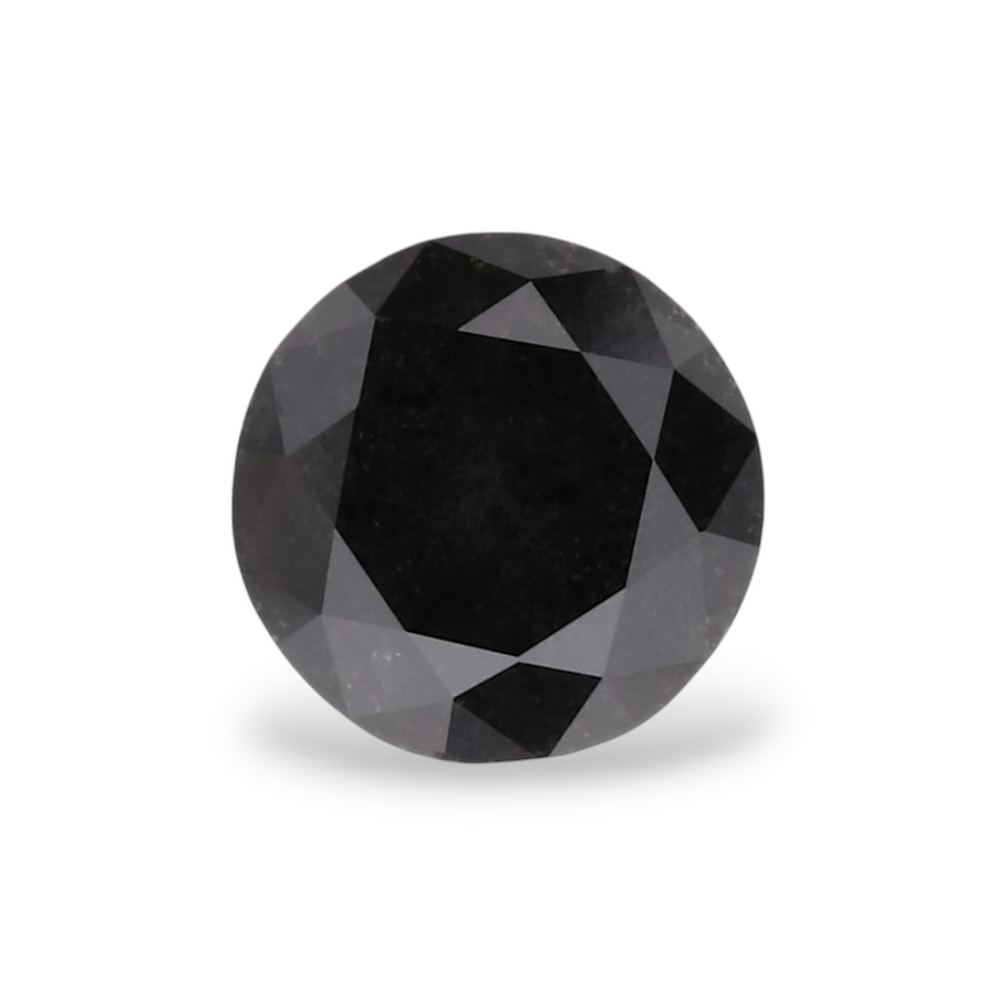 0.61 Carat Natural Black Round Diamond GIA