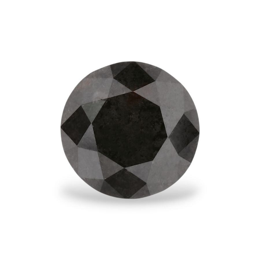 0.94 Carat Natural Black Round Diamond GIA