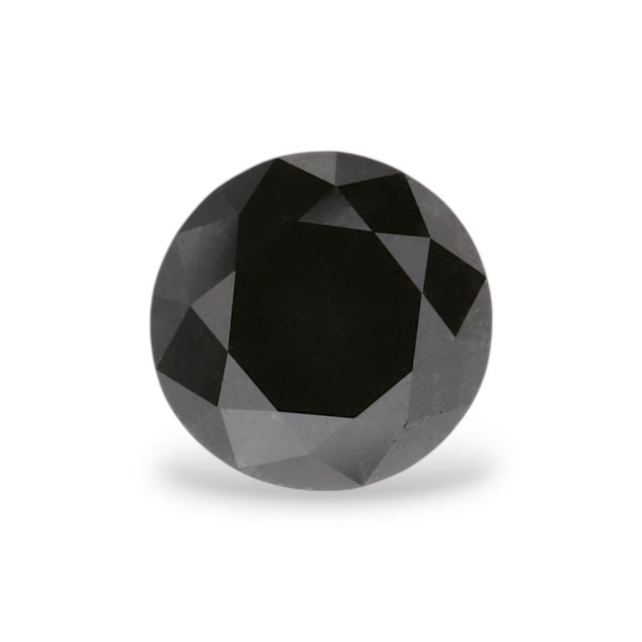 0.99 Carat Natural Black Round Diamond GIA