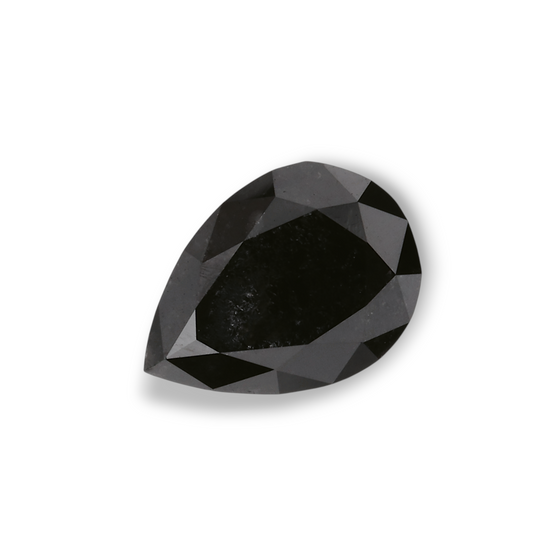 1.09 Carat Natural Black Pear Diamond GIA