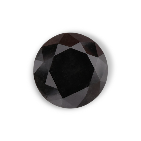 0.62 Carat Natural Black Round Diamond GIA