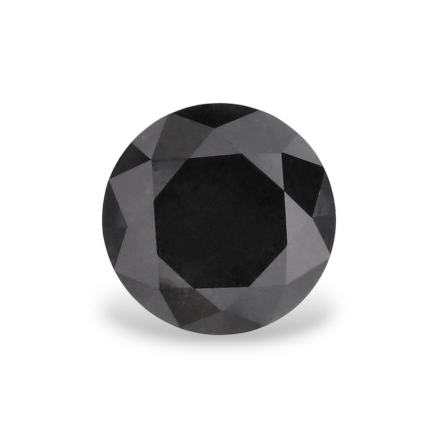0.6 Carat Natural Black Round Diamond GIA