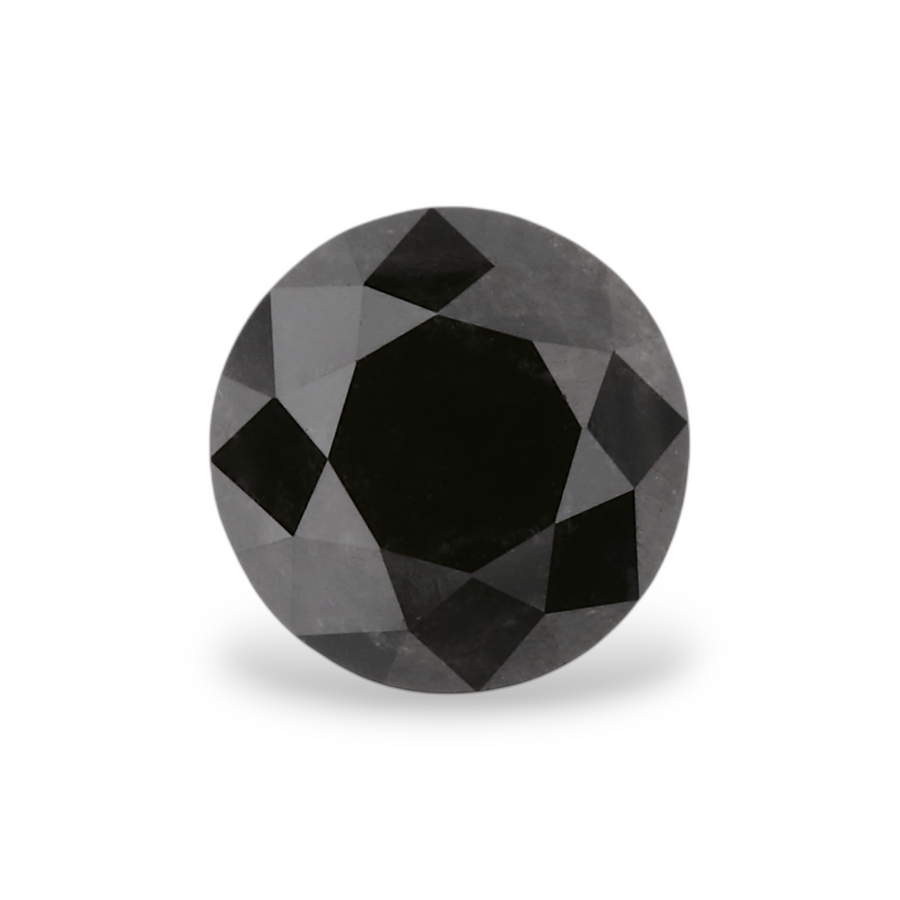 0.76 Carat Natural Black Round Diamond GIA