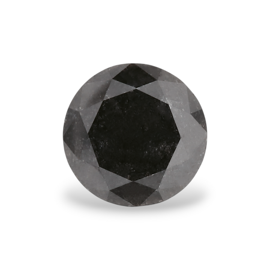 0.92 Carat Natural Black Round Diamond GIA