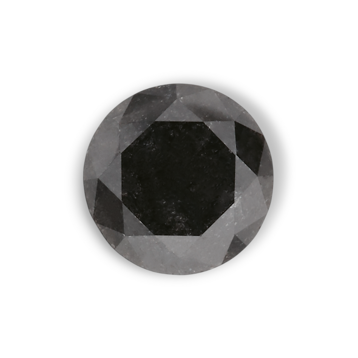 0.92 Carat Natural Black Round Diamond GIA