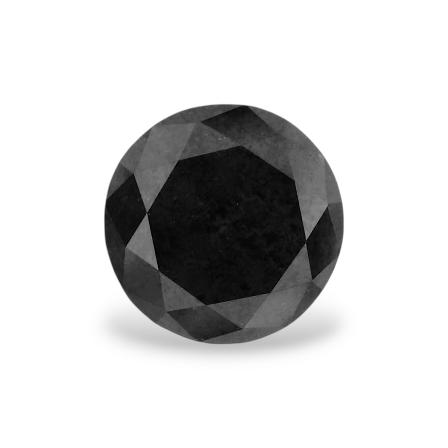 0.74 Carat Natural Black Round Diamond GIA