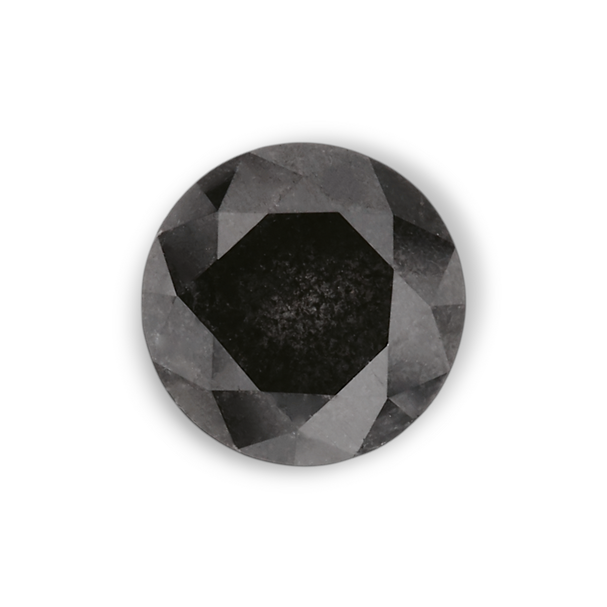 0.93 Carat Natural Black Round Diamond GIA