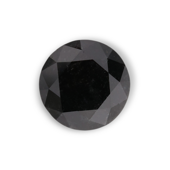 1.07 Carat Natural Black Round Diamond GIA