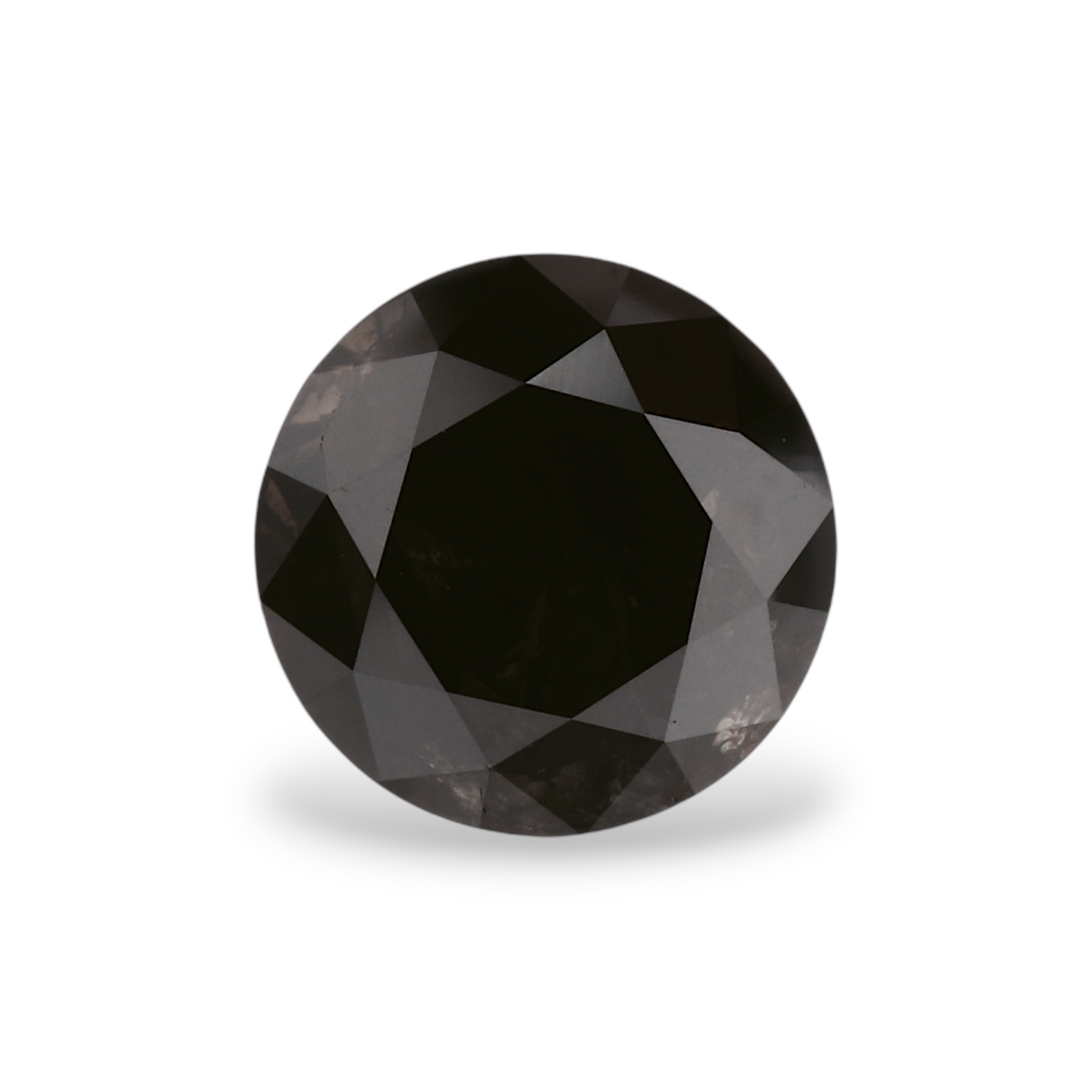 1.82 Carat Natural Black Round Diamond GIA