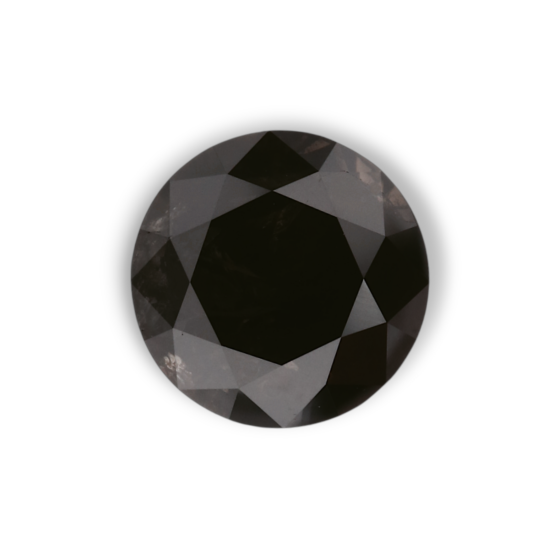 1.82 Carat Natural Black Round Diamond GIA