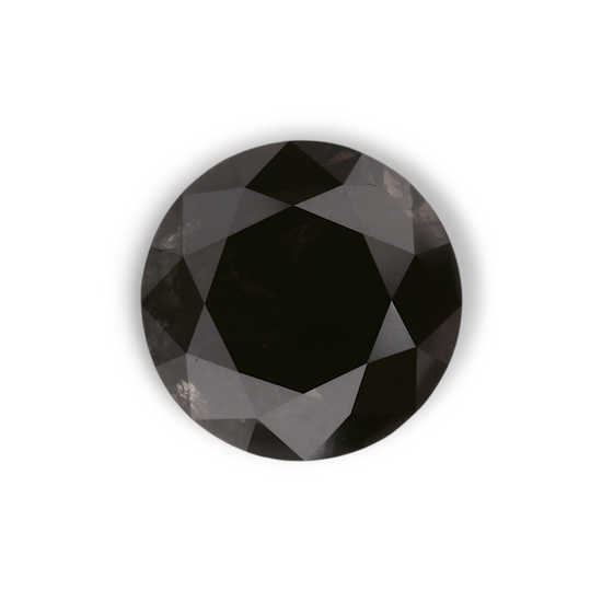 1.82 Carat Natural Black Round Diamond GIA