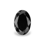 0.95 Carat Natural Black Oval Diamond GIA