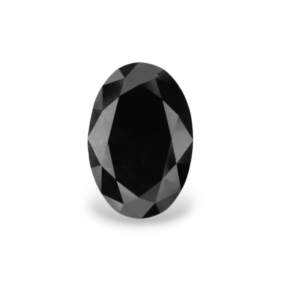 0.95 Carat Natural Black Oval Diamond GIA