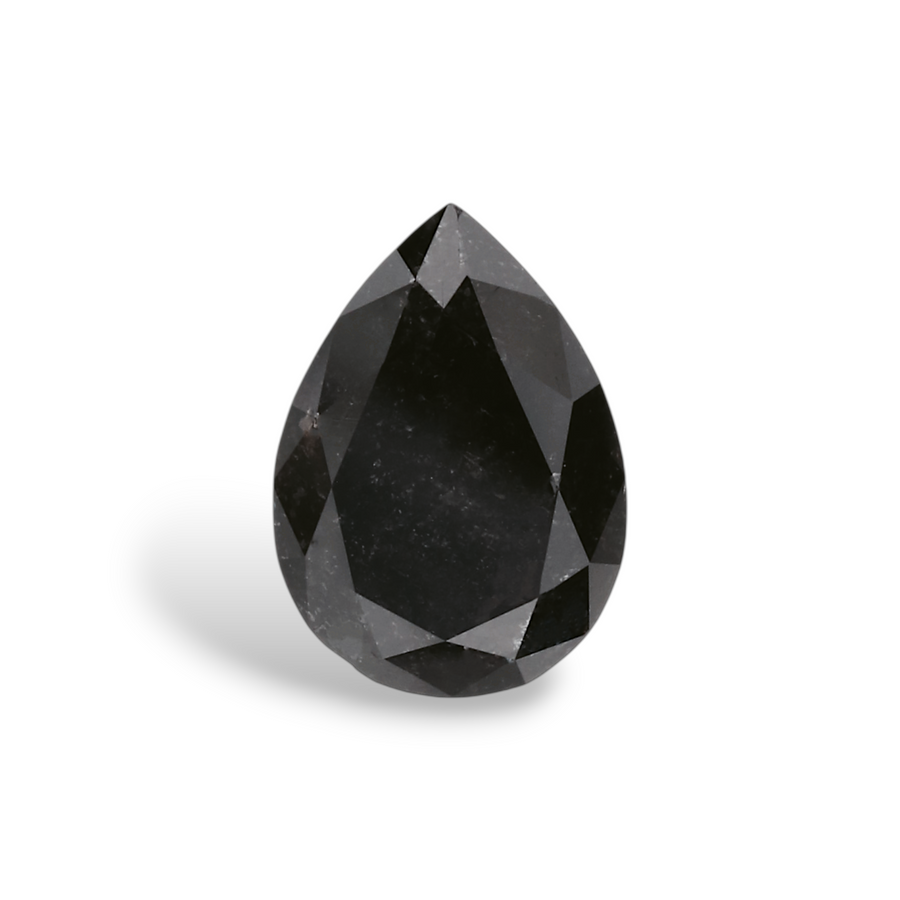1.02 Carat Natural Black Pear Diamond GIA