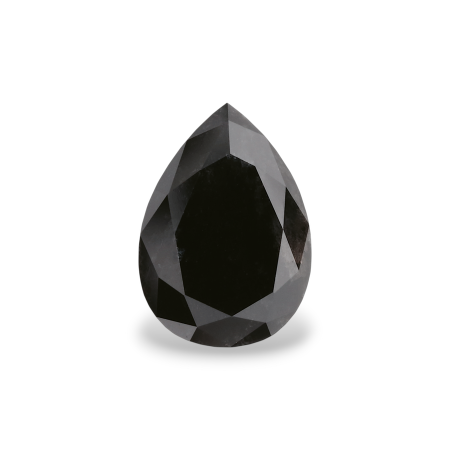 1.58 Carat Natural Black Pear Diamond GIA