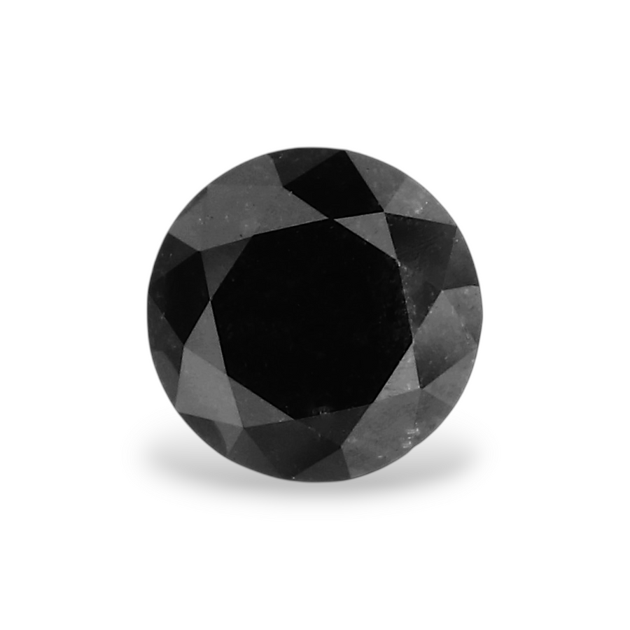 0.52 Carat Natural Black Round Diamond GIA