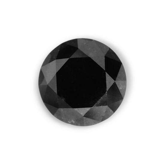 0.52 Carat Natural Black Round Diamond GIA