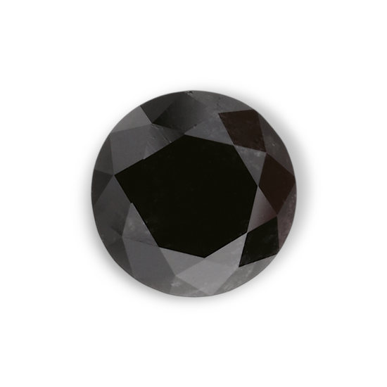 0.69 Carat Natural Black Round Diamond GIA