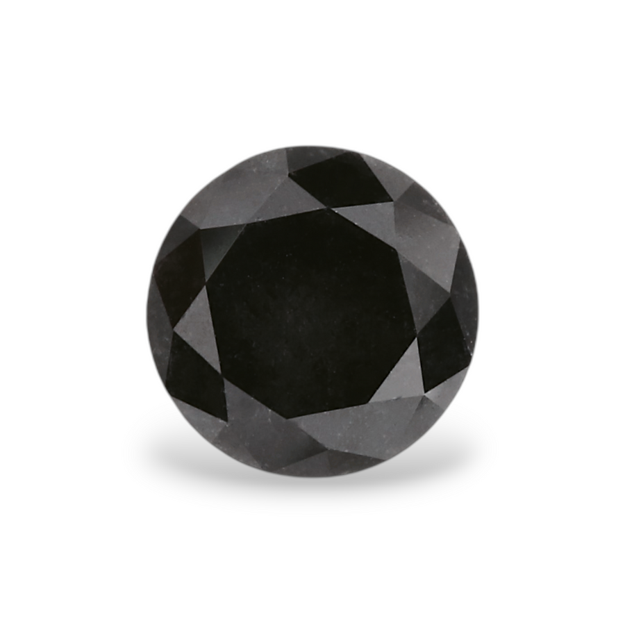 0.92 Carat Natural Black Round Diamond GIA